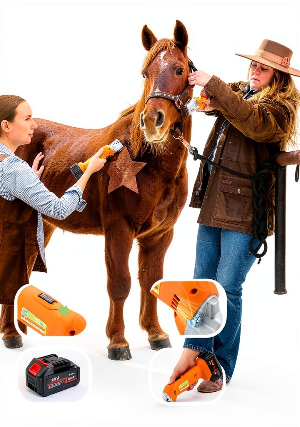 Horse Clippers Luzrise Cordless 6-Speed Groomer with 21V 4Ah Batteries-5