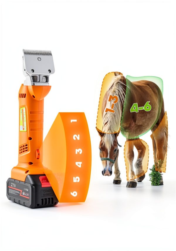 Horse Clippers Luzrise Cordless 6-Speed Groomer with 21V 4Ah Batteries-2